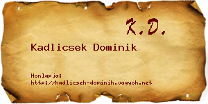 Kadlicsek Dominik névjegykártya