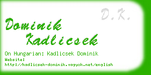 dominik kadlicsek business card